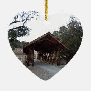 Bedekte brug bij Halter Ranch, Paso Robles Keramisch Ornament