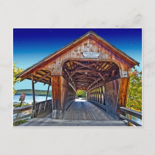 Bedekte brug | Squam River Bridge, Ashland, NH Briefkaart (Voorkant)