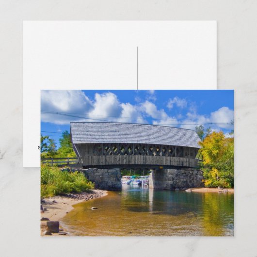Bedekte brug | Squam River Bridge, Ashland, NH Briefkaart (Voorkant / Achterkant)