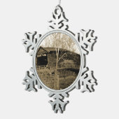Bedekte brug tin sneeuwvlok ornament (Rechts)