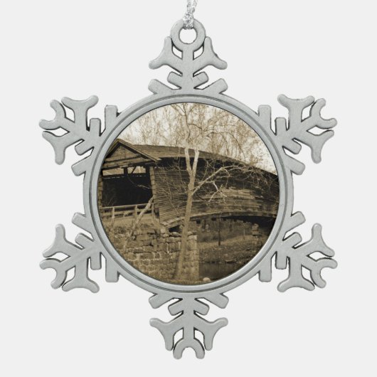 Bedekte brug tin sneeuwvlok ornament (Voorkant)