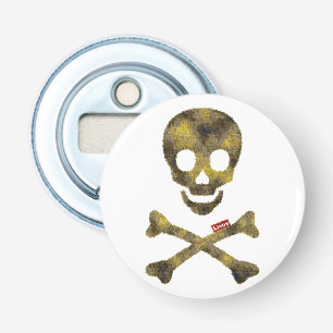 Bedekte schedel button flesopener