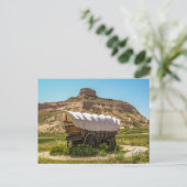 Bedekte Wagon op Scotts Bluff National Monument Briefkaart (Staand voorkant)