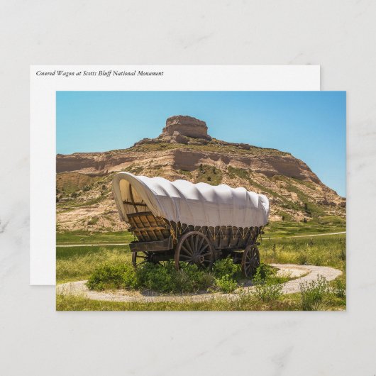 Bedekte Wagon op Scotts Bluff National Monument Briefkaart (Voorkant / Achterkant)