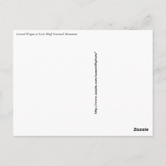 Bedekte Wagon op Scotts Bluff National Monument Briefkaart (Achterkant)