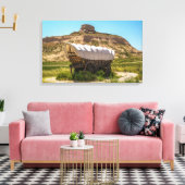 Bedekte Wagon op Scotts Bluff National Monument Canvas Afdruk (Insitu (Woonkamer))