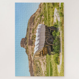Bedekte Wagon op Scotts Bluff National Monument Legpuzzel