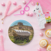 Bedekte Wagon op Scotts Bluff National Monument Papieren Bordje (Feest)