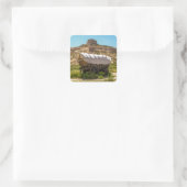 Bedekte Wagon op Scotts Bluff National Monument Ro Vierkante Sticker (Tas)
