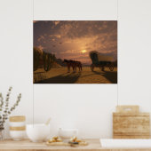 Bedekte Wagon op zonsondergang - GROTE AFdruk Poster (Keuken)