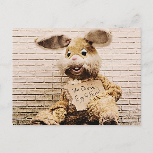 Bedelaar Bunny, Konijnenpak, Grappig Briefkaart (Voorkant)