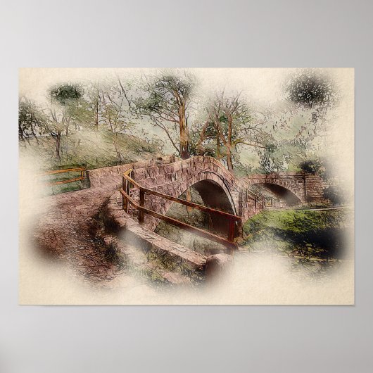 Bedelaarsbrug Glaisdale - Atmosferisch Yorkshire Poster (Voorkant)