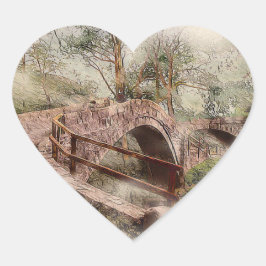 Bedelaarsbrug, Glaisdale - Watercolourkunst Hart Sticker