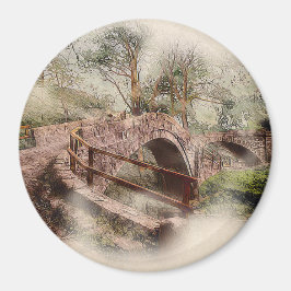Bedelaarsbrug, Glaisdale - Watercolourkunst Magneet