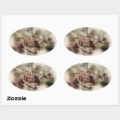 Bedelaarsbrug, Glaisdale - Watercolourkunst Ovale Sticker (Vel)