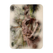 Bedelaarsbrug, Glaisdale - Waterverf Kunst Magneet (Verticaal)