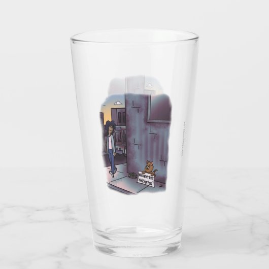 bedelen kat bier glas (Achterkant)