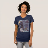 Bedelen Kat Navy Vrouwen T-shirt (Voorkant volledig)