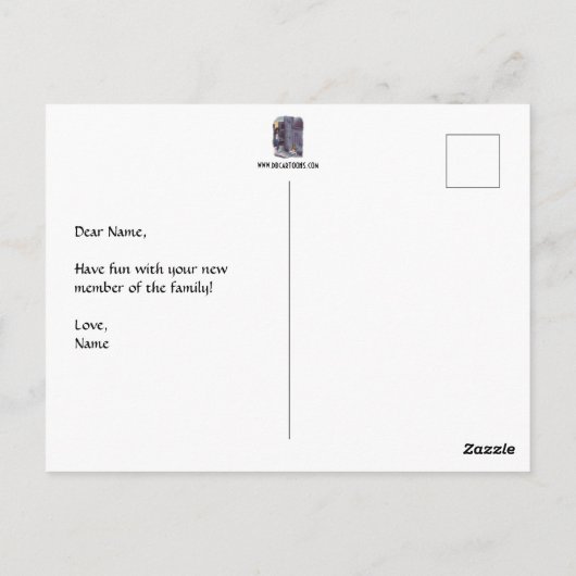 Bedelende kat met teken briefkaart (Achterkant)