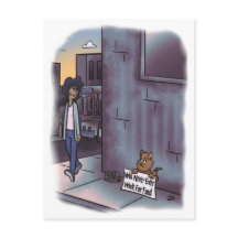 Bedelende kat met teken