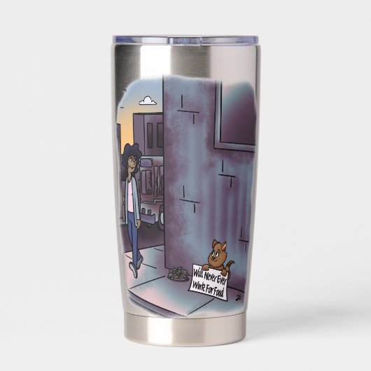 bedelkat geïsoleerde tumbler geïsoleerde drinkbeker (Achterkant)