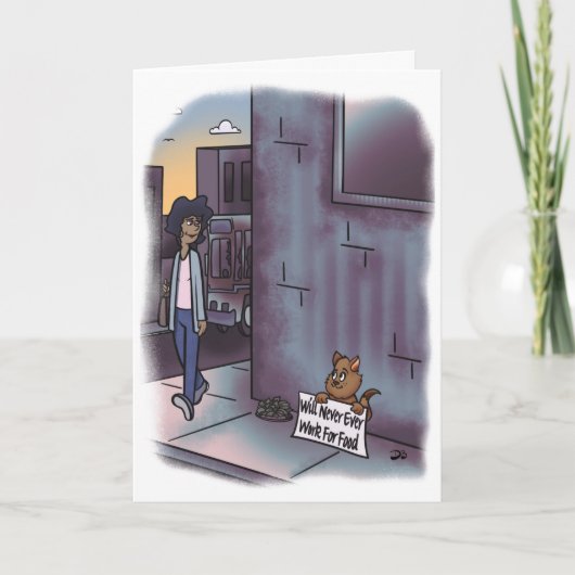 Bedelkat met Wenskaart Kaart (Voorkant)