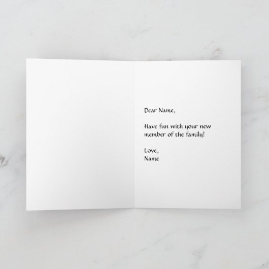 Bedelkat met Wenskaart Kaart (Binnen)