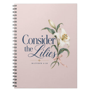Bedenk de lelies Roze bloemen notitieboek
