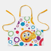 Bedenkt het glimlachen van emoji en kleurrijke cir schort (Voorkant)