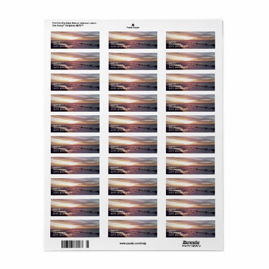 ****BEDENSUNRISE *** ADRES ETIKET (Full Sheet)