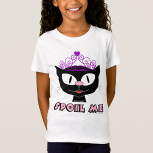Bederf me Cartoon Kat met Roze Tiara Meisjes T-shirt