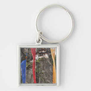 Bedevaartvlaggen hangen nabij Taktshang Sleutelhanger