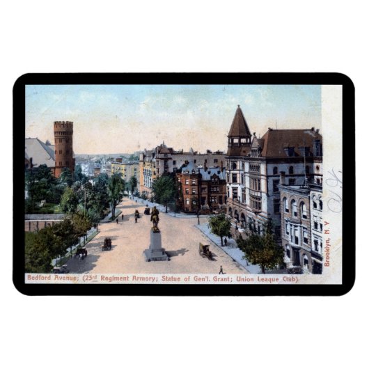 Bedford Ave., Brooklyn, NY 1906  Briefkaart Magneet (Horizontaal)