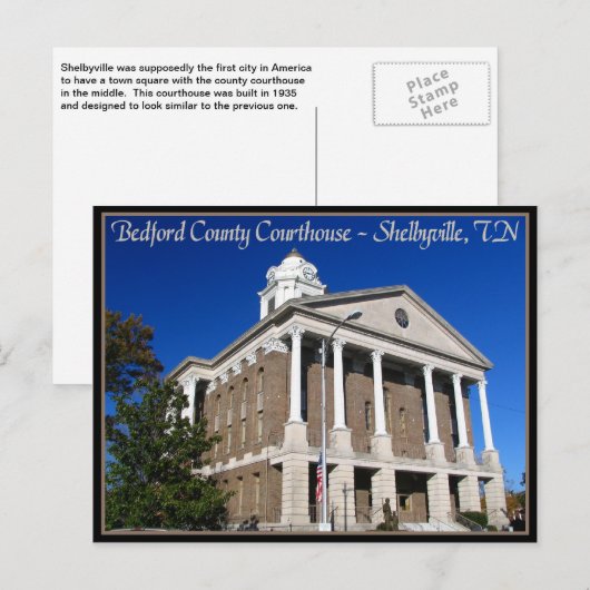 Bedford County Courthouse - Shelbyville, TN Briefkaart (Voorkant / Achterkant)