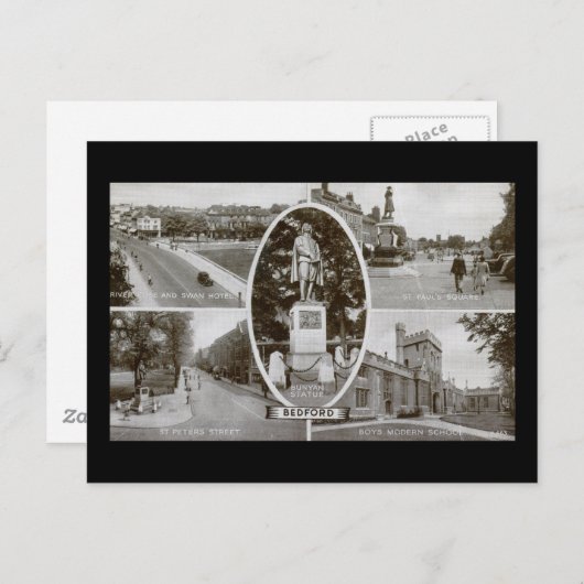 Bedford, Engeland UK Vintage Briefkaart (Voorkant / Achterkant)