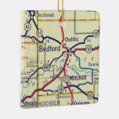Bedford IN  Kaart Keramisch Ornament (Rechts)