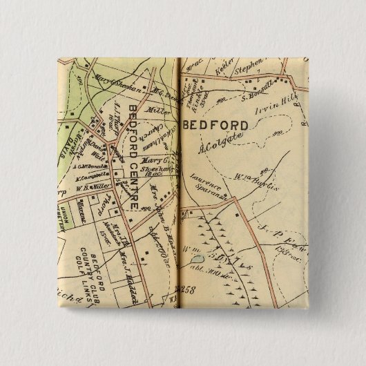 Bedford, New York 2 Vierkante Button 5,1 Cm (Voorkant)