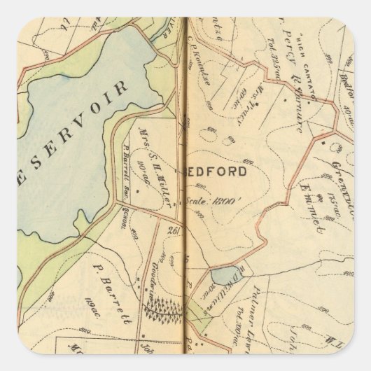Bedford, New York 2 Vierkante Sticker (Voorkant)