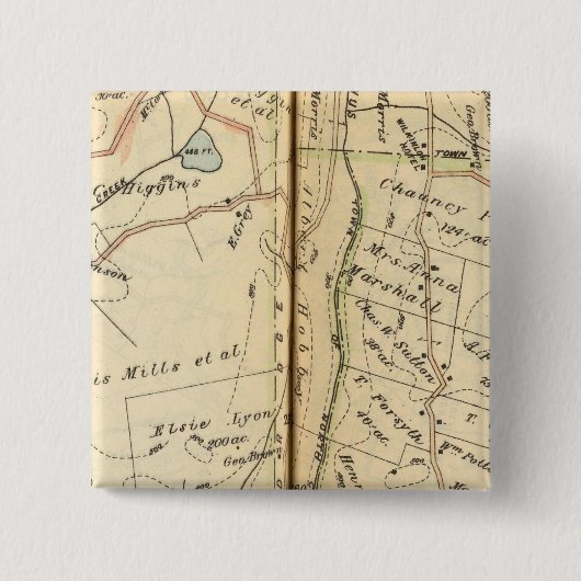 Bedford, New York Vierkante Button 5,1 Cm (Voorkant)