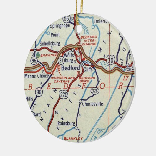 Bedford PA Keramisch Ornament (Links)