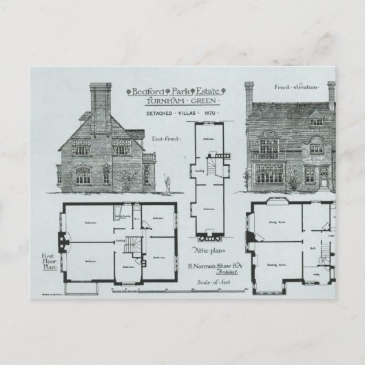 Bedford Park Estate Briefkaart (Voorkant)
