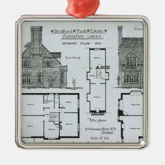 Bedford Park Estate Metalen Ornament (Voorkant)