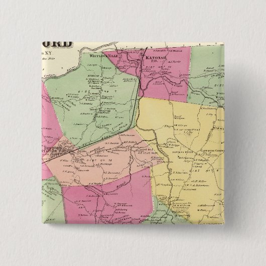 Bedford, Town Vierkante Button 5,1 Cm (Voorkant)