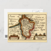 Bedfordshire County England Oude antiquarische kaa Briefkaart (Voorkant / Achterkant)