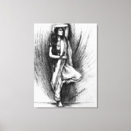 Bedhund - figuratief schilderij canvas afdruk