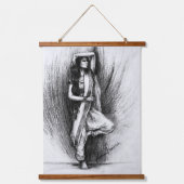 Bedhund - figuratief schilderij hangend wandkleed (Voorkant)