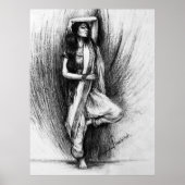 Bedhund - figuratief schilderij poster (Voorkant)