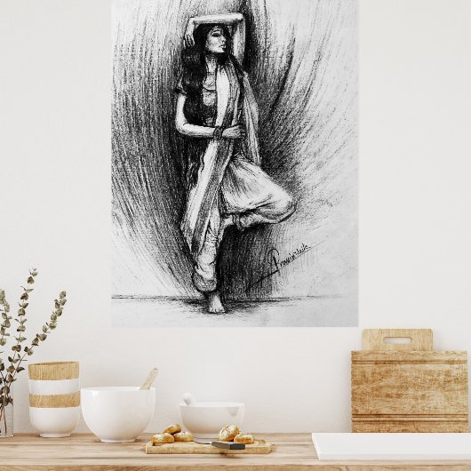 Bedhund - figuratief schilderij poster (Keuken)