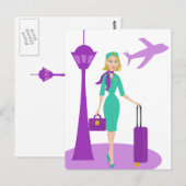 Bediende van een Fabulous Flight Briefkaart (Voorkant / Achterkant)