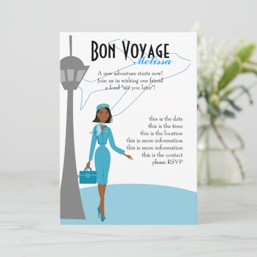 Bediende van een Fabulous Flight Kaart (Staand voorkant)